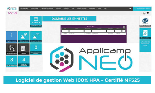 Applicamp Néo, Logiciel de gestion web pour les campings